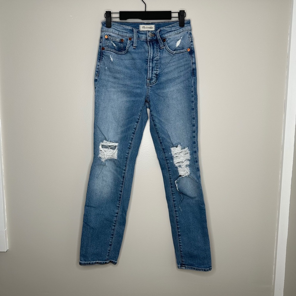 Madewell Perfect Vintage Jean‎ Women 24 Blue EUC Distressed High Rise NC328